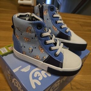 Kids High-Top Sneakers - Blue and White